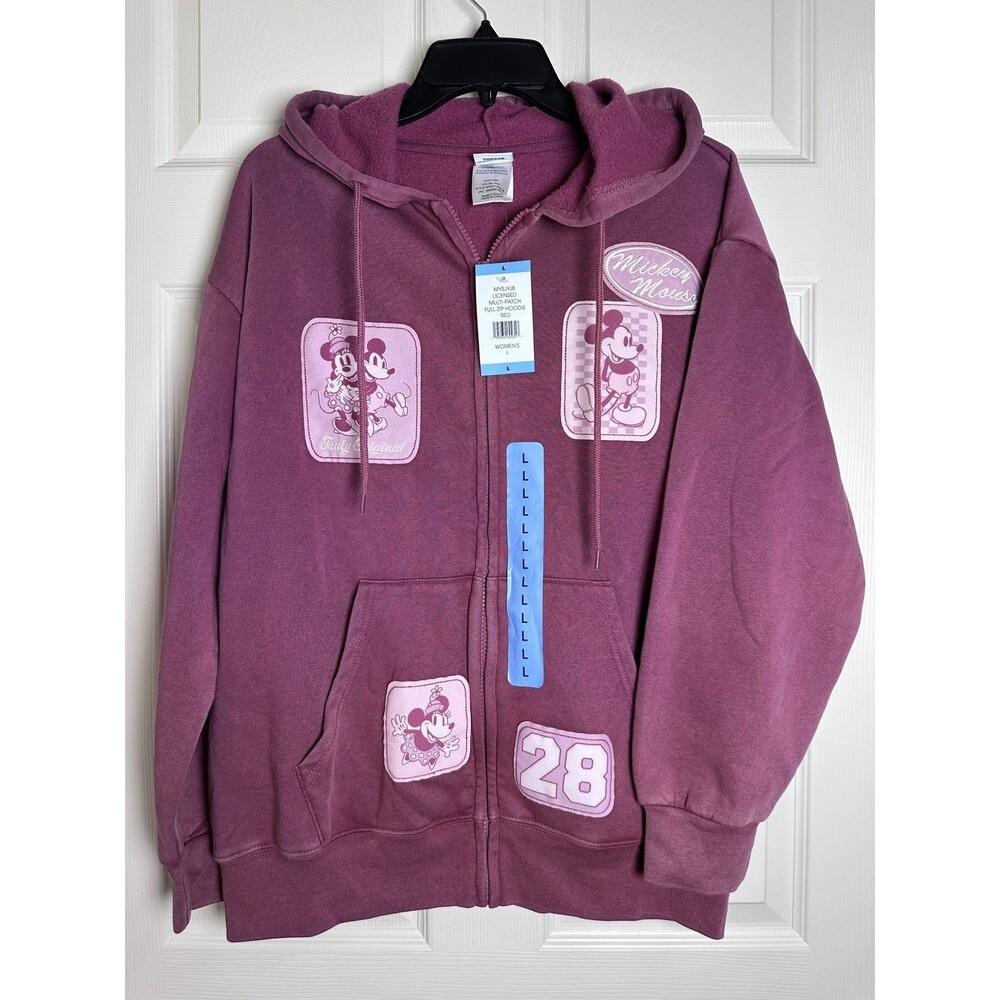 Disney Mickey & Minnie Mouse Large Women Full Zip Hoodie NWT